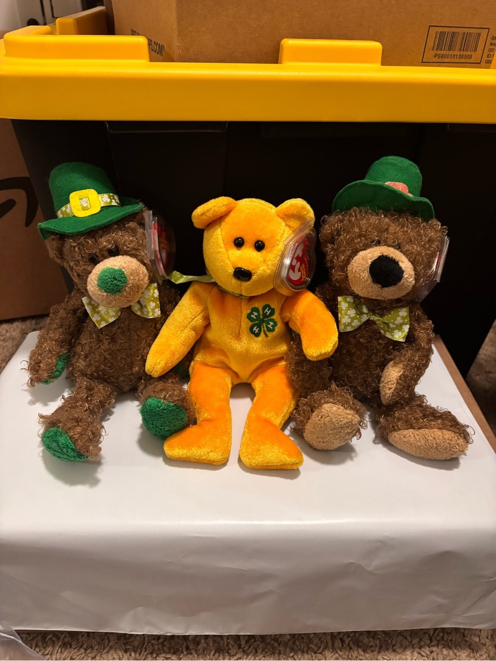 Ty "Lucky O'Day", 'Patty O'Lucky", "4-H" Beanie Babies *RARE SET*